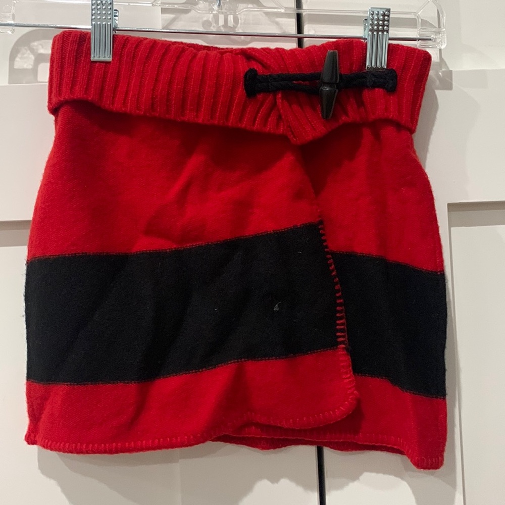 Ralph Lauren girl red with black stripe wool skirt sz M8-10